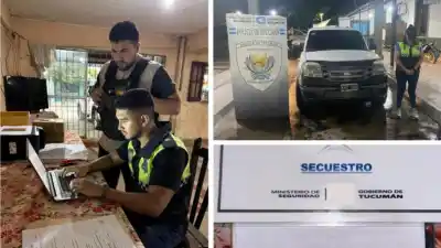 Policía allana dos viviendas en San Miguel tras un violento robo de 5 millones de pesos