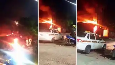 Un taller de motos en el barrio Victoria de San Miguel de Tucumán quedó destruido por un voraz incendio