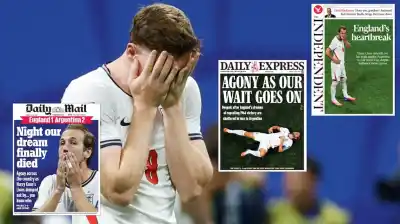 Las portadas de los diarios ingleses tras caer ante Argentina: de la ironía al drama en 90 minutos