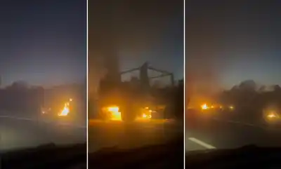 El infierno en la autopista: un camión se incendió y el viento Zonda propagó las llamas