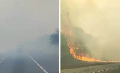 El humo no deja ver la ruta: el infierno de fuego que azota Tapia