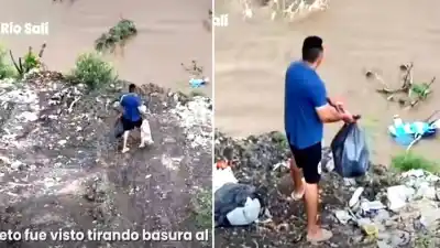 Identifican a un vecino de Banda del Río Salí por arrojar basura al río y lo citan al Tribunal de Faltas