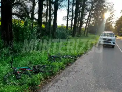 Huida en la Ruta 307: un auto embistió a una ciclista y desapareció sin dejar rastro