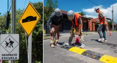 San Miguel de Tucumán: comienzan a colocar reductores de velocidad en 22 cuadras clave de la ciudad