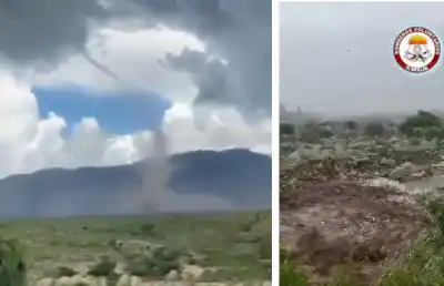 El Mollar en alerta: remolinos, granizo y un río que se desborda en una tormenta aterradora