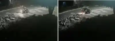 Obra en la calle sin señalizar: un motociclista terminó en el piso tras un impacto brutal en Banda del Río Salí