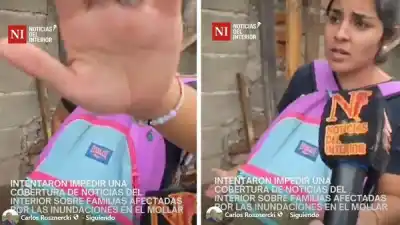 El Mollar: Una mujer increpó a un periodista mientras cubría la emergencia por inundaciones