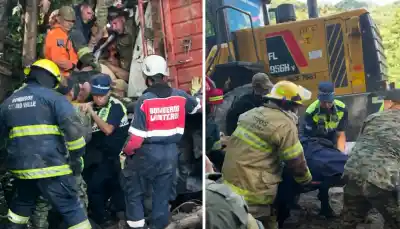 Rescate en el Monumek: Atrapado por horas tras caer al vacío, así salvaron a un camionero