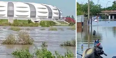 El río Dulce se desborda y amenaza con llegar al Estadio Único de Santiago del Estero