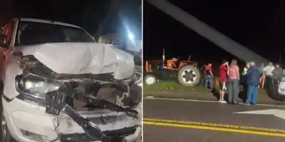 Choque en la Ruta 65: Un tractor y una camioneta colisionaron en Chicligasta