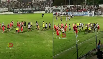 Un amistoso de fútbol terminó en una batalla campal que requirió intervención policial