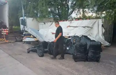 Un camión de encomiendas fue detenido y lo que encontraron en su interior sorprendió a los efectivos