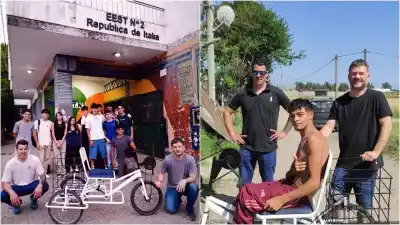 Villa Elisa: estudiantes reparan un triciclo para que un compañero pueda volver a la escuela