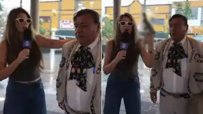 Sacó un revólver en pleno vivo y la periodista reaccionó de una forma insólita