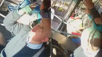 Colectivero terminó con la mandíbula fracturada tras quejarse: el video del ataque