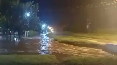 El temporal convierte las calles de El Rodeo, Tucumán, en ríos y afecta viviendas