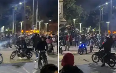 Festejos en Concepción: motociclistas invadieron la Plaza Mitre y pusieron en riesgo a los vecinos