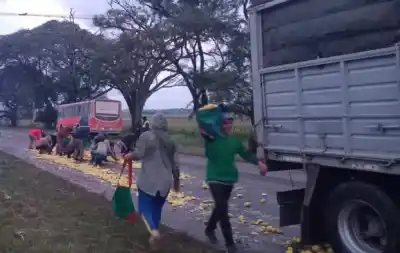 Un camión perdió su carga de limones y el caos se apoderó de una ruta del este tucumano
