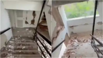 Escapó de la muerte: grabó el derrumbe de su edificio mientras bajaba las escaleras