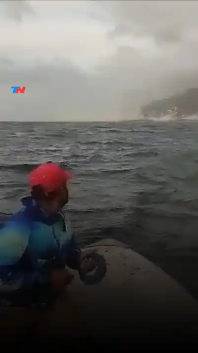 El momento exacto en que un terremoto los sorprendió en alta mar