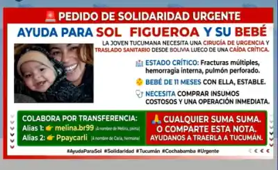 Una tucumana cayó de un cuarto piso en Bolivia y su familia pide ayuda urgente: necesita una cirugía