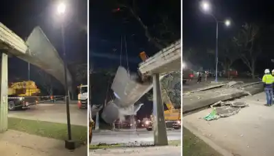 Demolieron de urgencia un puente peatonal de 50 años en avenida Benjamín Aráoz: los detalles del operativo nocturno