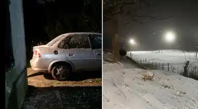 El frío extremo pintó de blanco Tafí del Valle: las impactantes imágenes que dejó la nevada