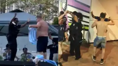 Policías de Atlanta se rinden al ritmo de la hinchada argentina: así festejaron tras el triunfo ante Egipto