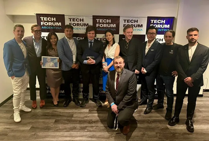 El Presidente Javier Milei en el Tech Forum Argentina. Foto: Presidencia